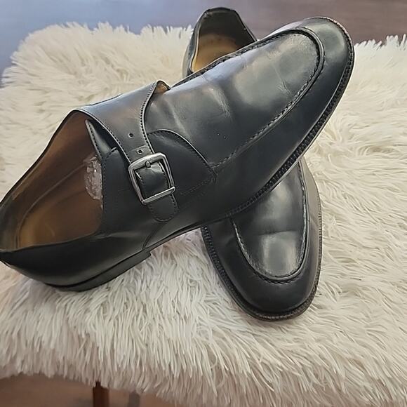 JOHNSTON MURPHY BLACK SHEEPSKIN LEATHER MONKSTRAP DERBYS MENS SIZE 11 - Picture 16 of 16